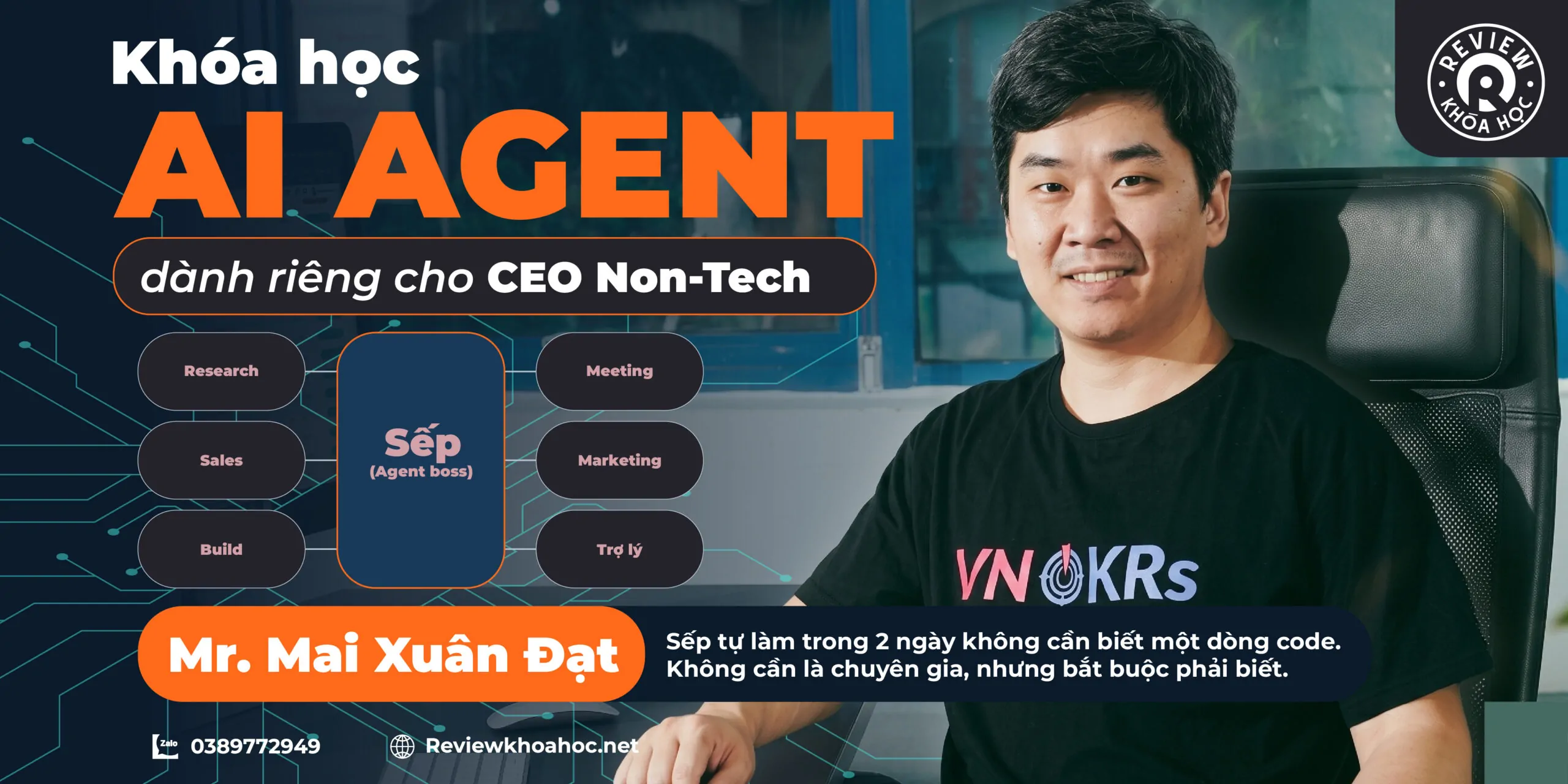 Reviewkhoahoc. Net - chia sẻ nhiều khóa học miễn phí, khóa học mới, khóa học hay 1 Khóa học ai agent dành riêng cho ceo non-tech - mr. Mai xuân đạt