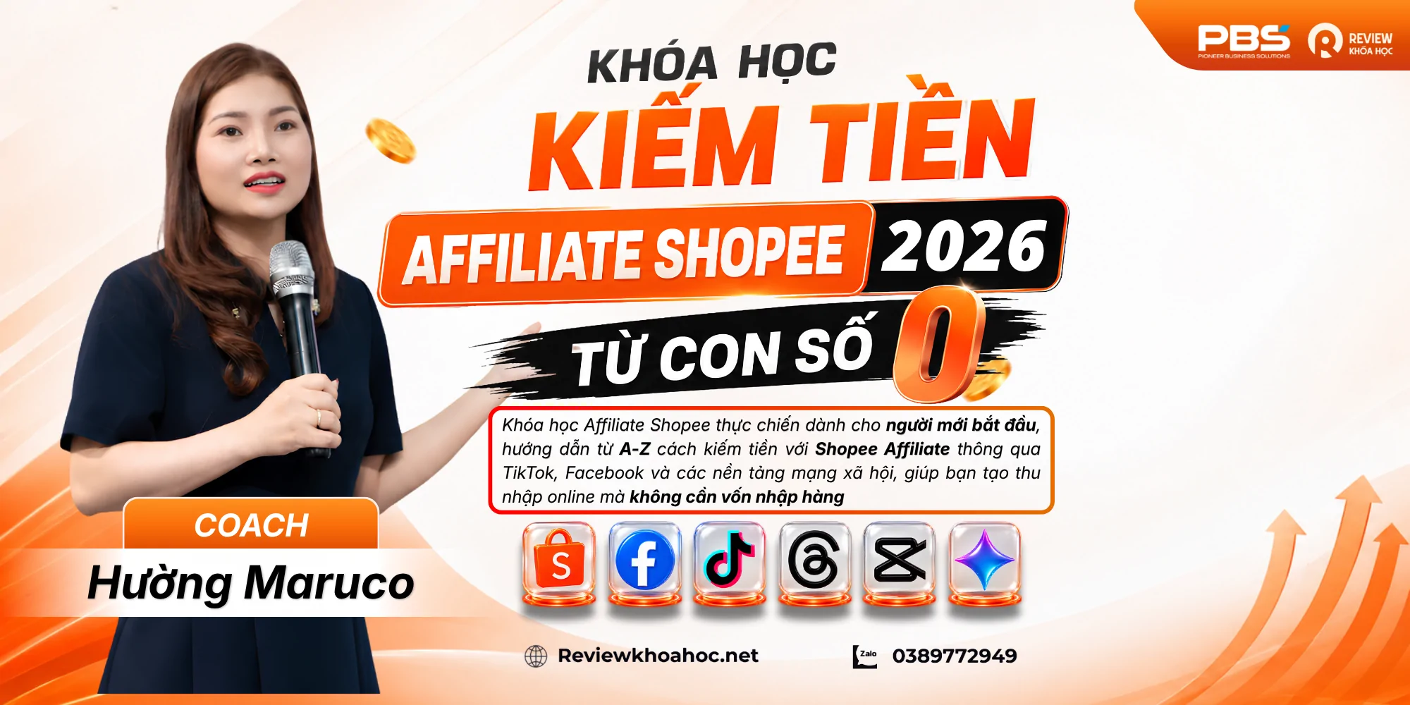 Reviewkhoahoc. Net - chia sẻ nhiều khóa học miễn phí, khóa học mới, khóa học hay 2 Anh banner chu nhat lon khoa hoc kiem tien affiliate shopee 2026 tu con so 0 huong maruco
