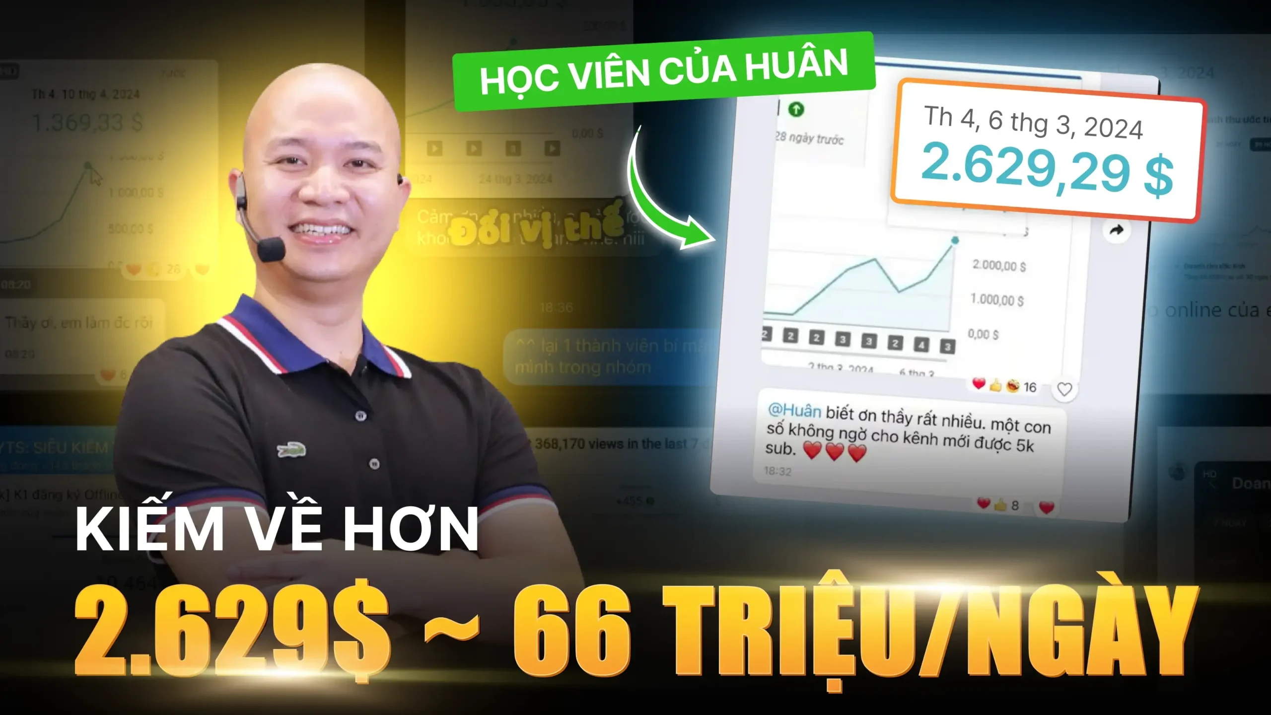 Khóa Học Youtube Total Success Huân Academy Mới Nhất – Kiếm Tiền Từ Youtube Content Và Bán Content View Ngoại – Nguyễn Văn Huân