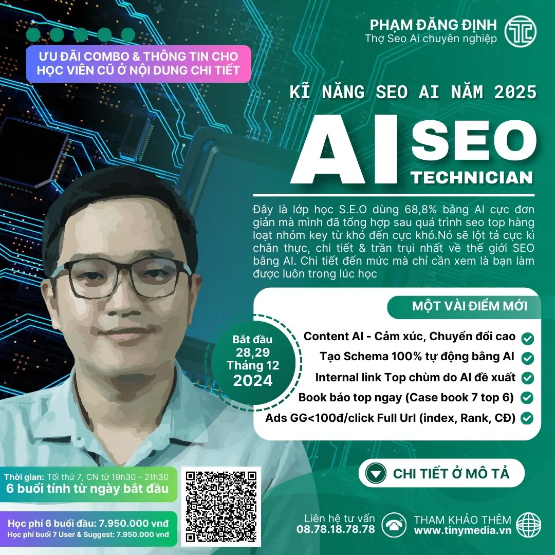 Khóa Học Học Làm Thợ SEO AI – Phạm Đăng Định