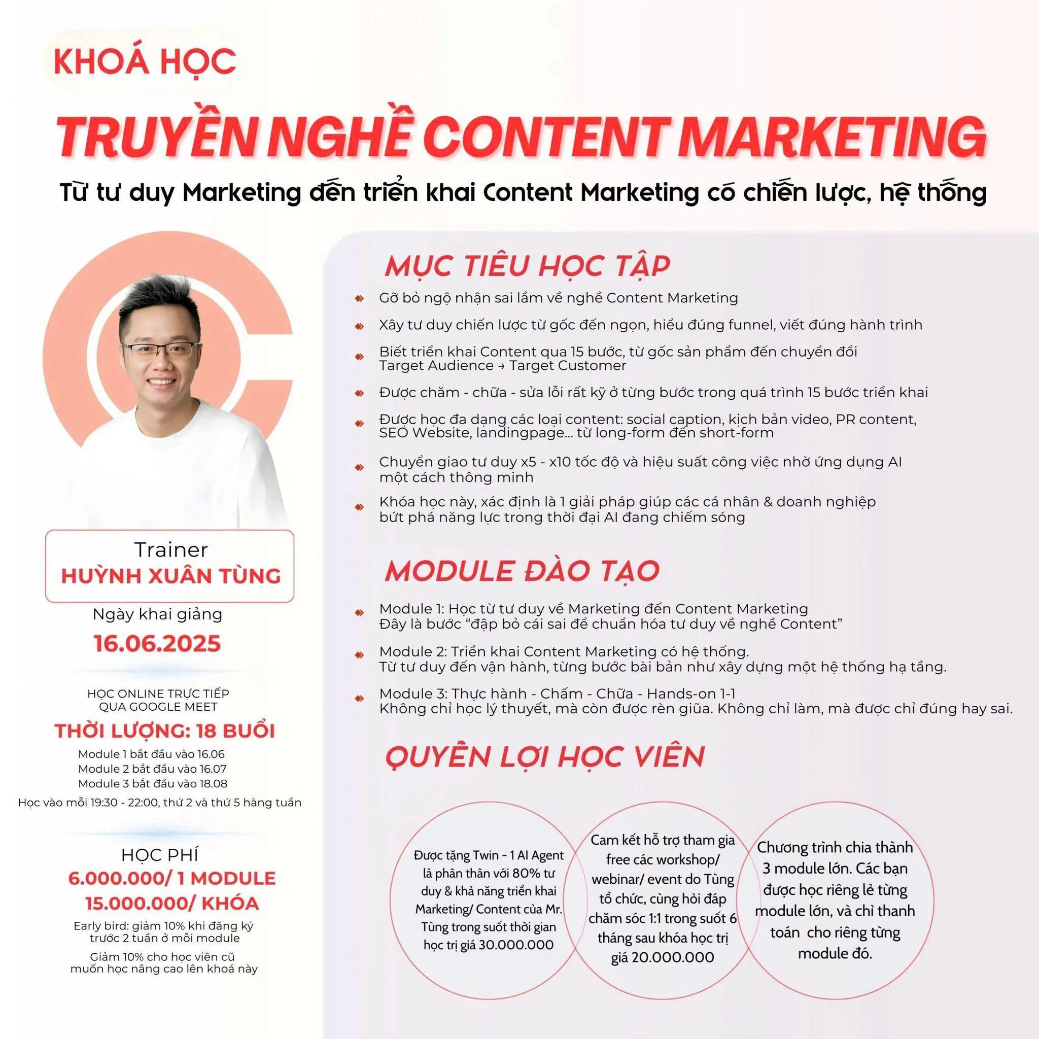 Khóa học Truyền nghề Content Marketing – Huỳnh Xuân Tùng