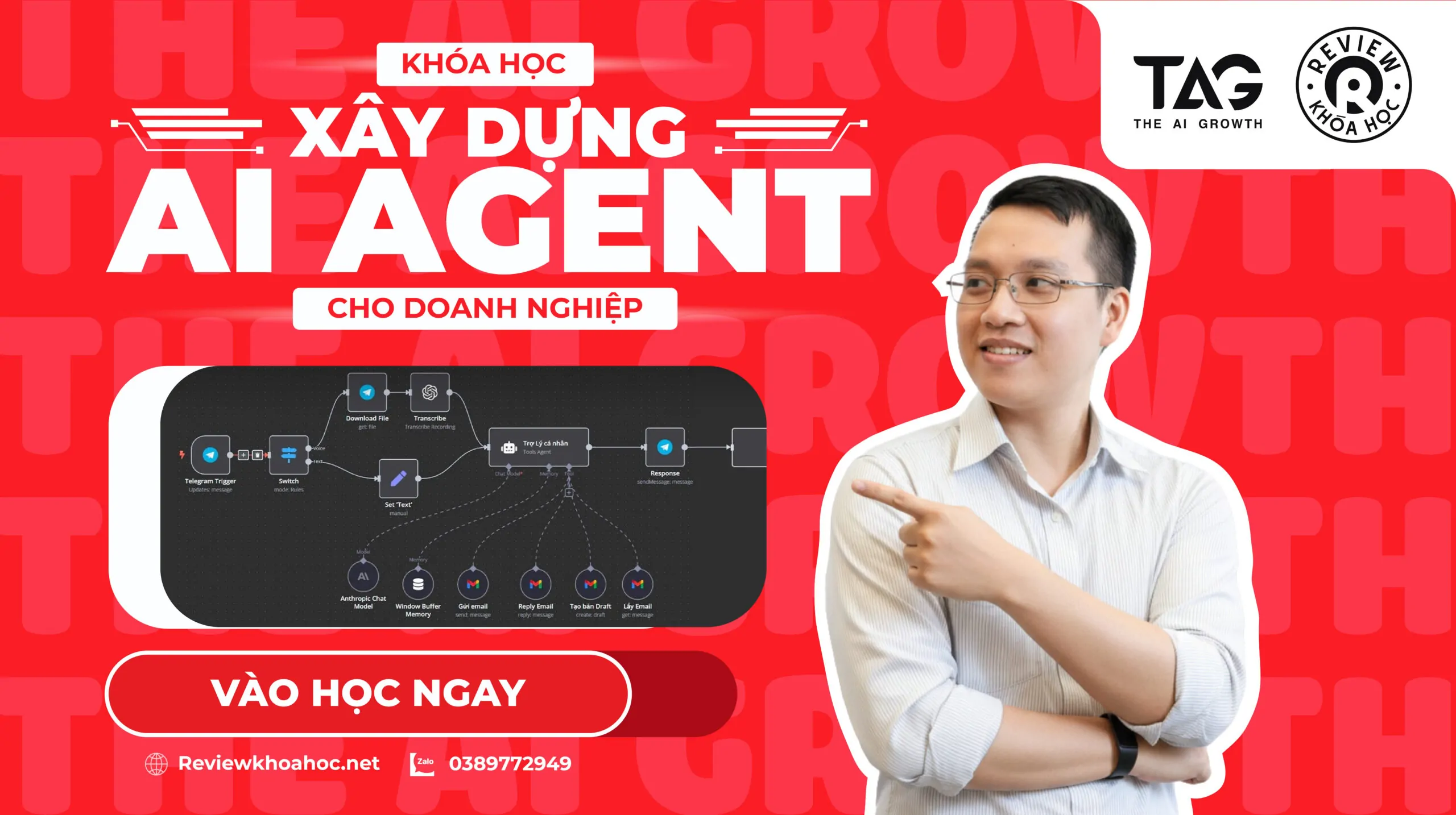 Khóa Học Xây Dựng AI AGENT Cho Doanh Nghiệp – Module Nền Tảng – The AI Growth