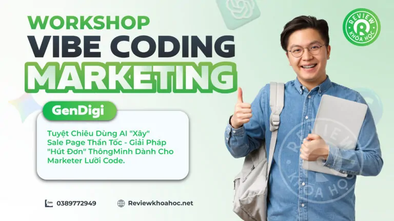Workshop vibe coding marketing – gendigi  – tuyệt chiêu dùng ai “xây” sale page thần tốc – giải pháp “hút đơn” thông minh dành riêng cho marketer lười code.