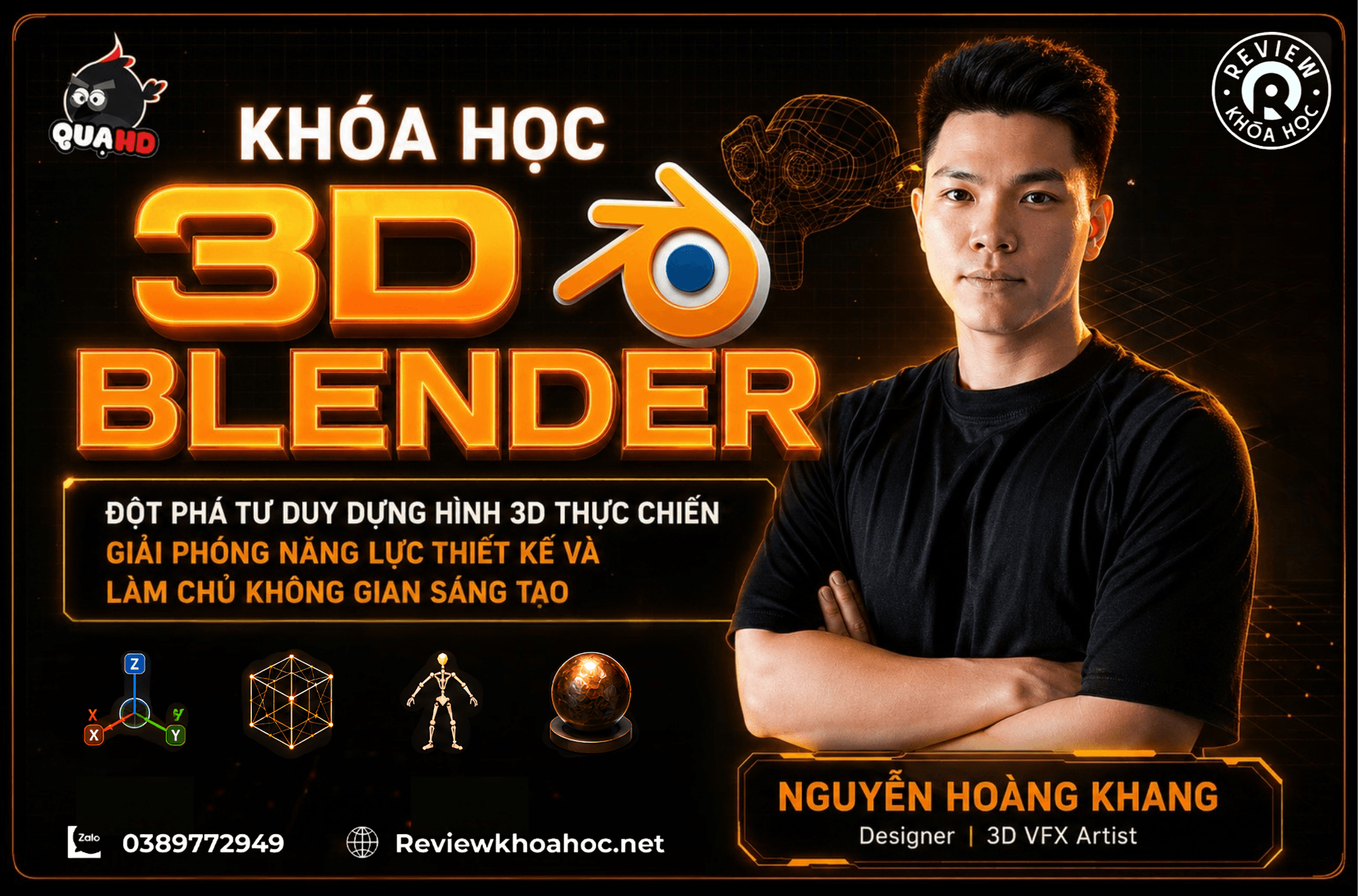 Khóa học 3d blender - quạ hd