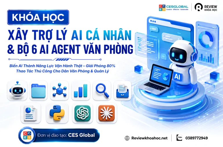 Ảnh bài viết- khóa học xây trợ lý ai cá nhân & bộ 6 ai agent văn phòng - ces global