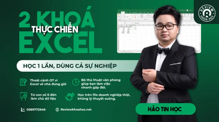 Khóa học excel từ cơ bản tới nâng cao – hảo tin học – thoát cảnh ot vì excel – về nhà đúng giờ chỉ sau một lộ trình thực tế