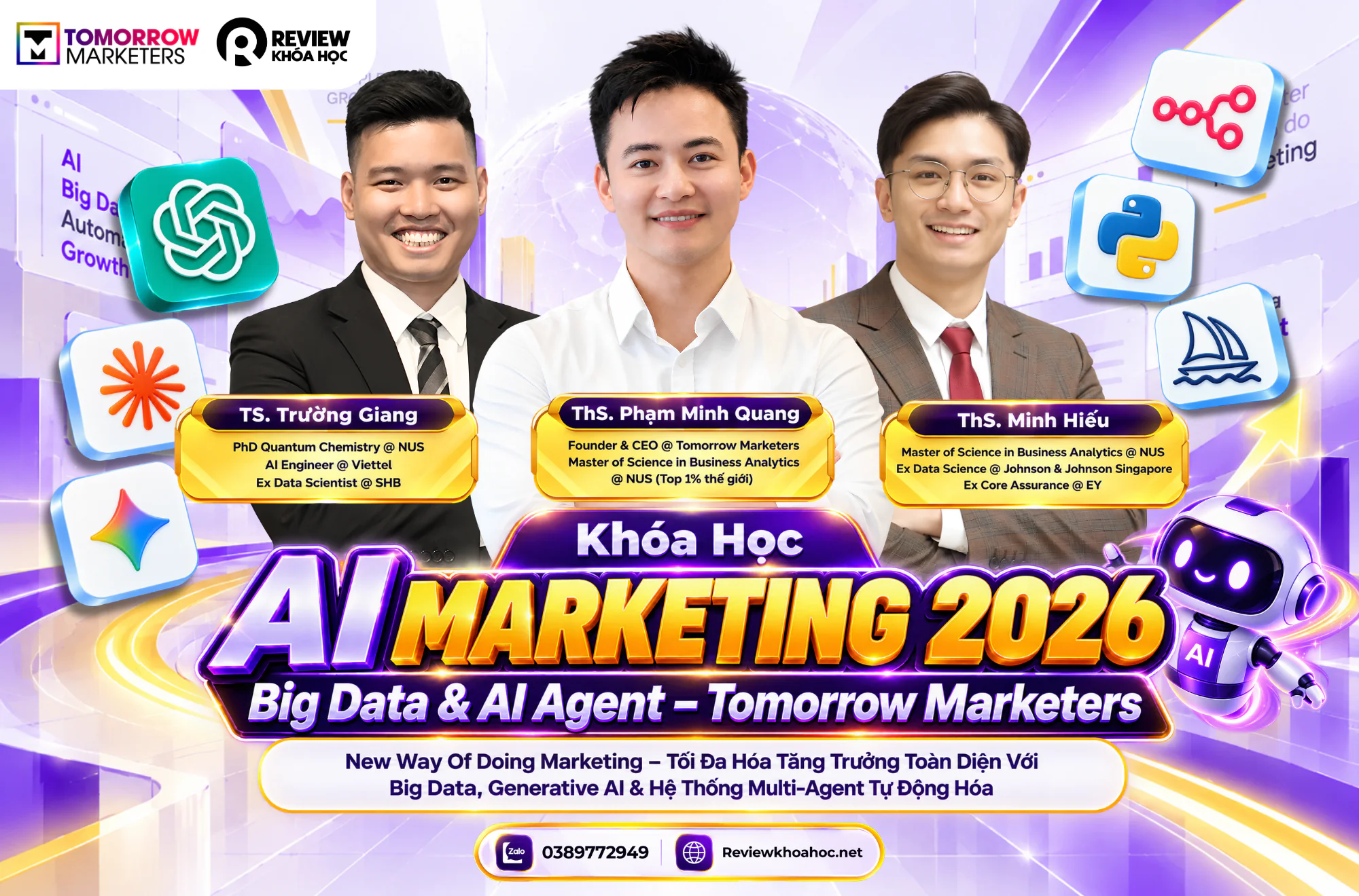 Ảnh bài viết - khóa học ai marketing 2026_ big data & ai agent – tomorrow marketers - ths. Phạm minh quang _ ths. Minh hiếu _ ts. Trường giang