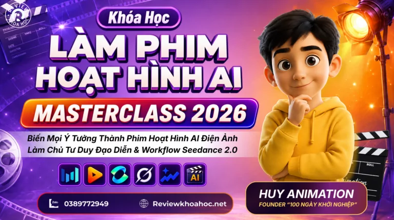 Khóa học làm phim hoạt hình ai masterclass 2026 – huy animation – biến mọi ý tưởng thành phim hoạt hình điện ảnh với workflow seedance 2. 0 & veo 3