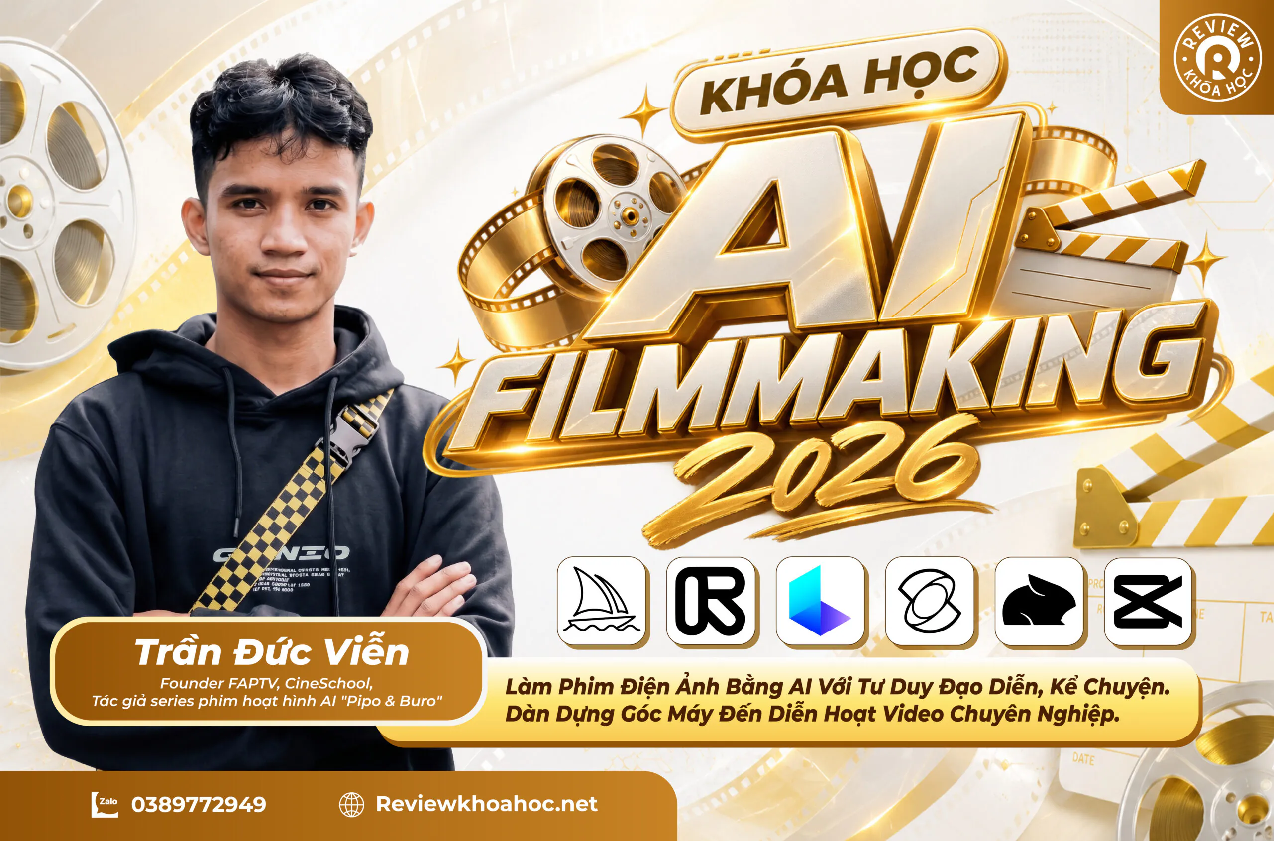 Khóa học ai filmmaking 2026 – trần đức viễn – làm phim điện ảnh bằng ai với tư duy đạo diễn, kể chuyện & dàn dựng shot hình đỉnh cao 1 Khóa học ai filmmaking 2026 – trần đức viễn
