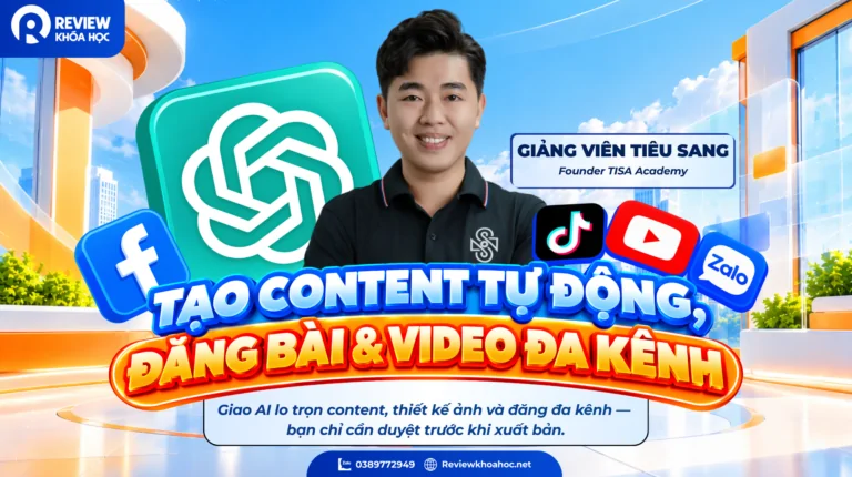 Khóa học Ma Trận Content & AutoPost AI – Tiêu Sang – Lập Kế Hoạch Content Theo Phễu Marketing 5 Tầng, Thiết Kế Ảnh Đúng Thương Hiệu Và Giao AI Hỗ Trợ Đăng Bài Đa Kênh