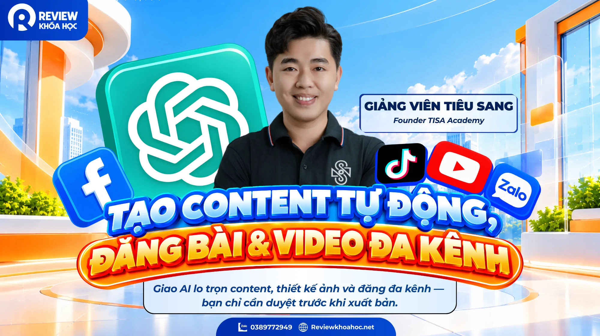 Khóa học ma trận content & autopost ai – tiêu sang – lập kế hoạch content theo phễu marketing 5 tầng, thiết kế ảnh đúng thương hiệu và giao ai hỗ trợ đăng bài đa kênh