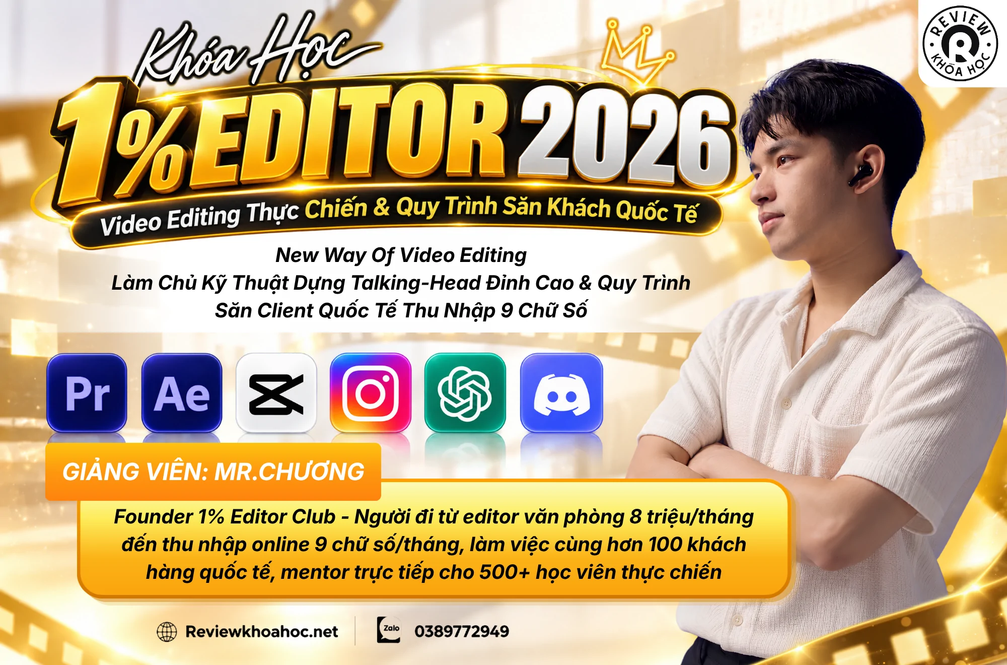 Khóa học 1% editor 2026 – chương (founder 1% editor club) – bí quyết dựng video talking-head thực chiến & quy trình săn client quốc tế bứt phá thu nhập 9 chữ số 2 Ảnh bài viết- khóa học 1% editor 2026_ video editing thực chiến & quy trình săn khách quốc tế - chương